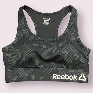 Reebok Pocket Racerback Sports Bra Black Camo